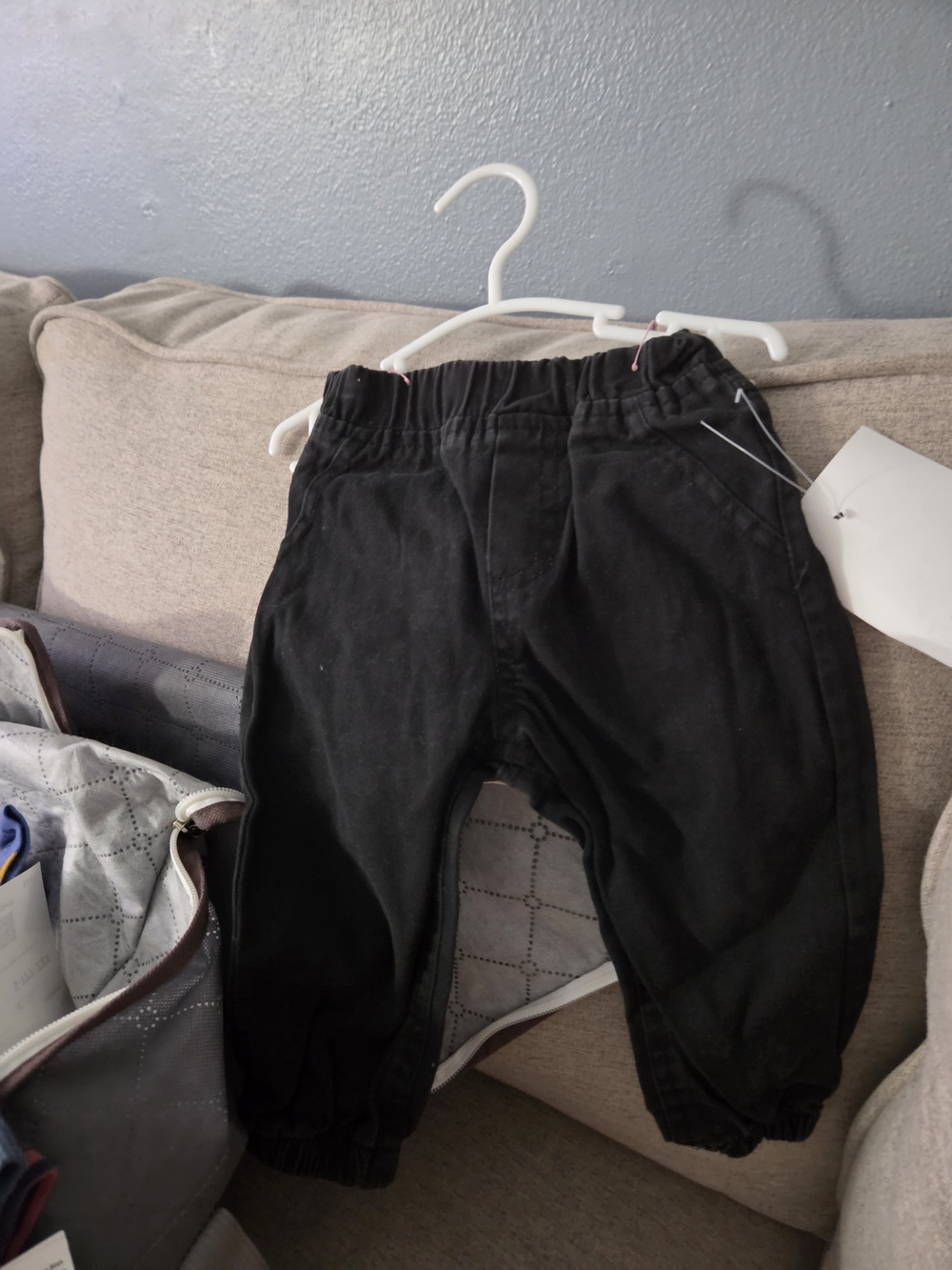 Kids Black Elastic Waist Jogger Pants